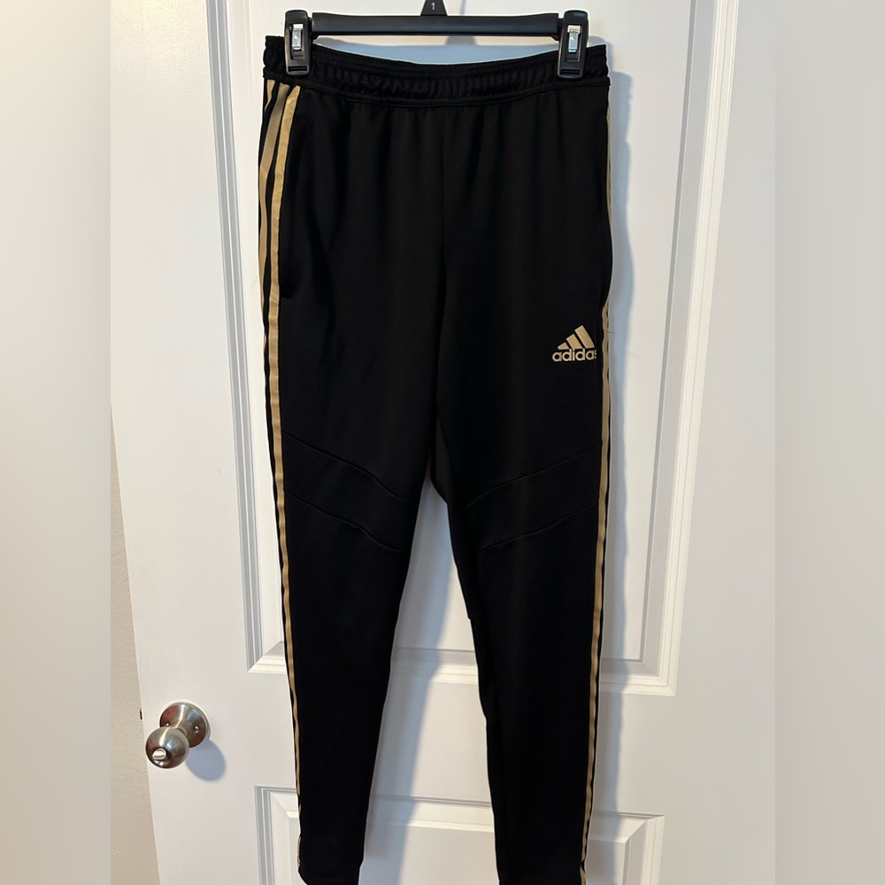 Black & Gold Adidas Joggers size small